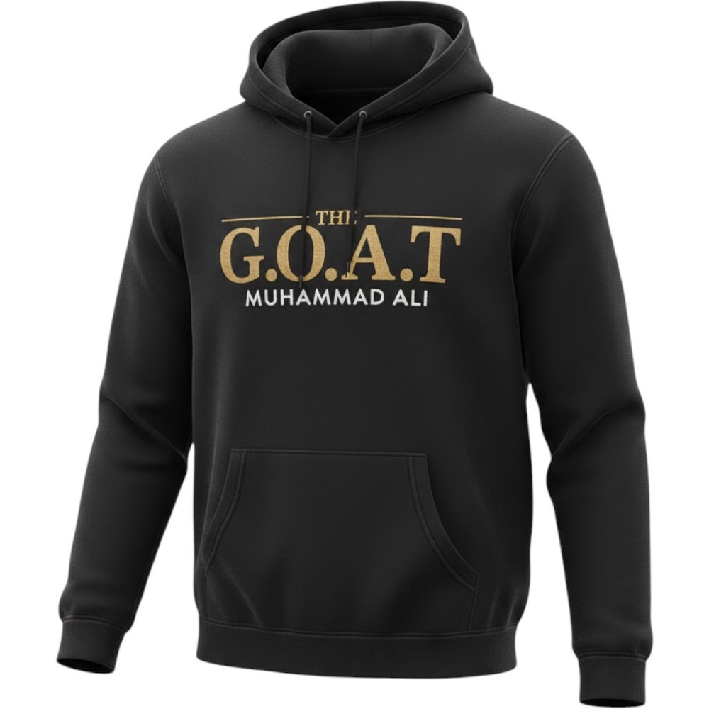 Muhammad Ali The GOAT Black Graphic Hoodie Kids Pullover Sweatshirt Boxing Logo